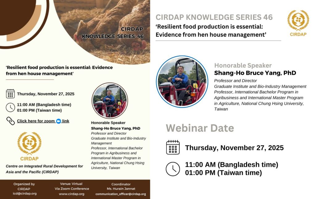 Webinar on ‘Resilient food production is essential: Evidence from hen house management’