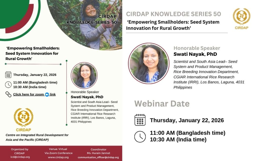 Webinar on ‘Empowering Smallholders: Seed System Innovation for Rural Growth’ on January 22, 2026